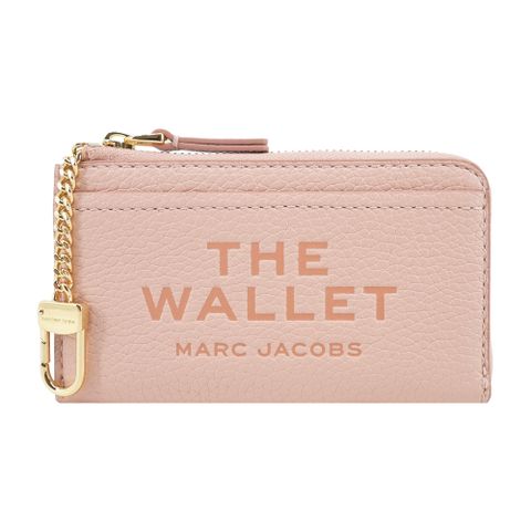 MARC JACOBS THE LEATHER荔枝紋拉鍊卡片/零錢包-玫瑰粉