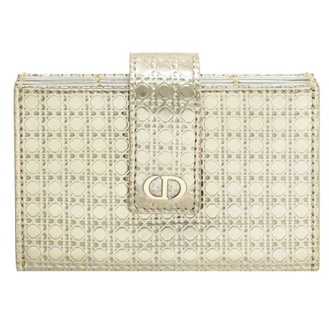 Dior 迪奧 Christian  30 MONTAIGNE CD LOGO釦式風琴卡夾.金