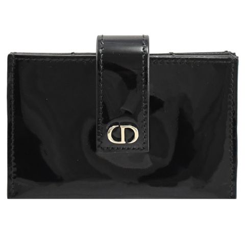 Dior 迪奧 Christian  30 MONTAIGNE CD LOGO釦式風琴卡夾.黑