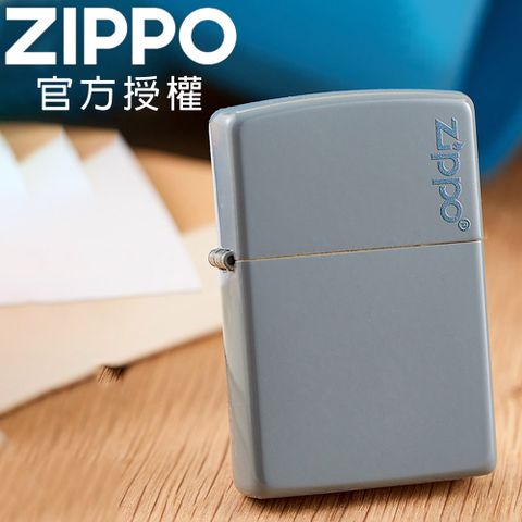 Zippo 【官方授權店】 Classic Flat Grey  Logo水泥灰色防風打火機