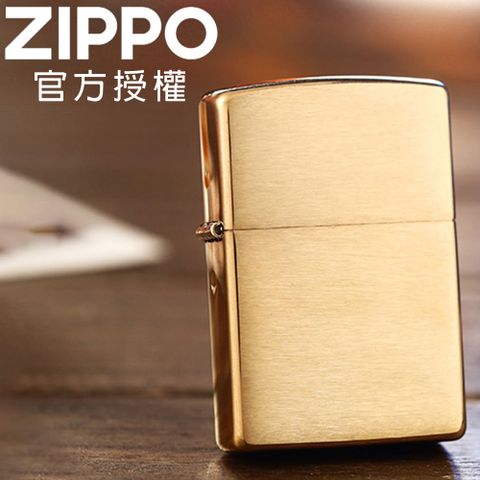 【ZIPPO官方授權店】Brushed Brass 黃銅拉絲防風打火機