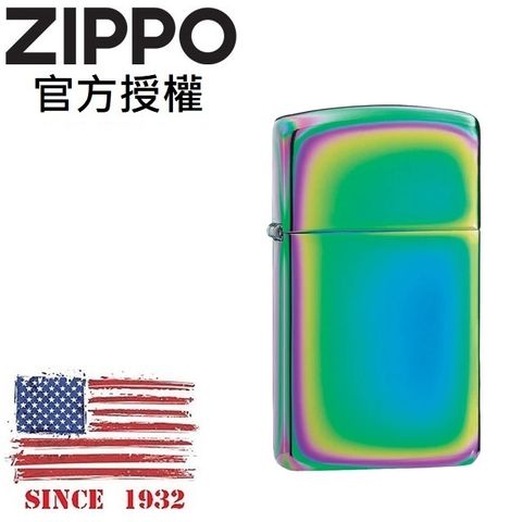 Zippo 【官方授權店】SlimR Multi Color 窄版幻彩(素面)防風打火機