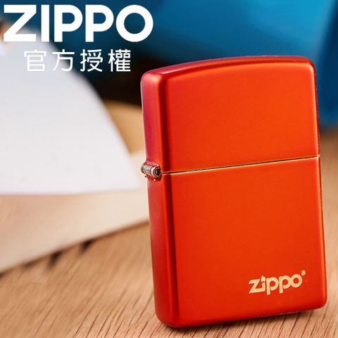 【ZIPPO官方授權店】Classic Metallic Red Zippo Logo金屬紅色防風打火機