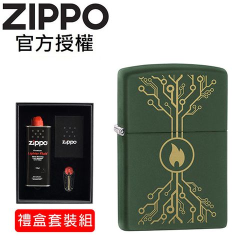 Zippo 【官方授權店】起源之樹防風打火機(禮盒套裝組)