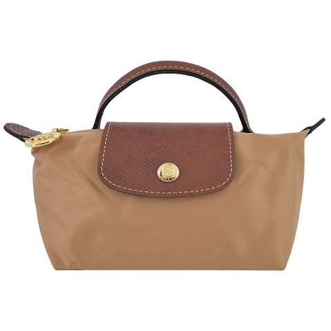 LONGCHAMP LE PLIAGE系列再生尼龍手提化妝包(小鹿棕)
