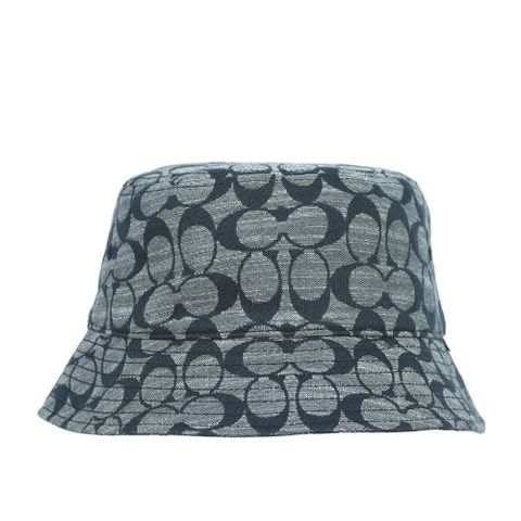 COACH CC Logo Chambray 織布漁夫帽 XS-S(藍色)