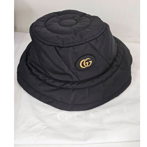 GUCCI 古馳 經典GG新款 G漁夫帽 黑色/贈原廠防塵袋紙袋 (S號)