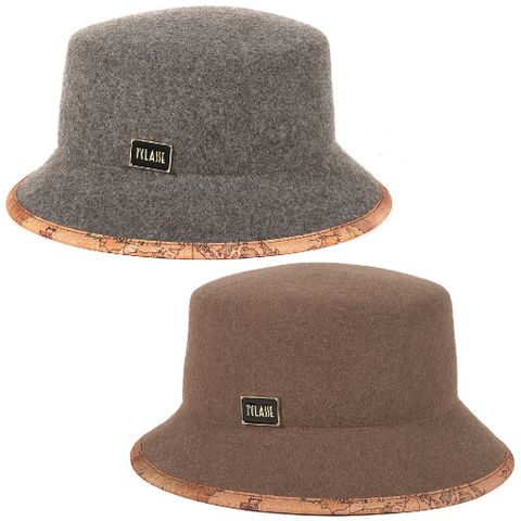 【Alviero Martini 義大利地圖包】舒適羊毛造型漁夫帽-2色