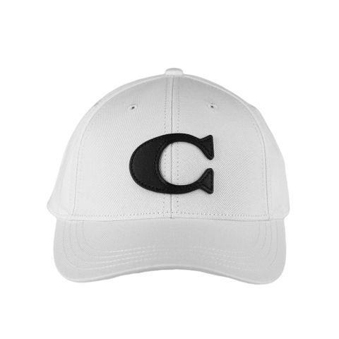 COACH Varsity C Logo 棉質棒球帽 M-L (白色) CB698 CHK