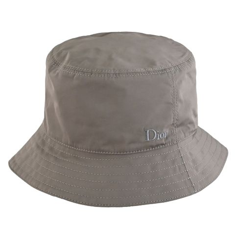 Christian Dior 電繡LOGO雙面花紋漁夫帽/遮陽帽.深褐/灰