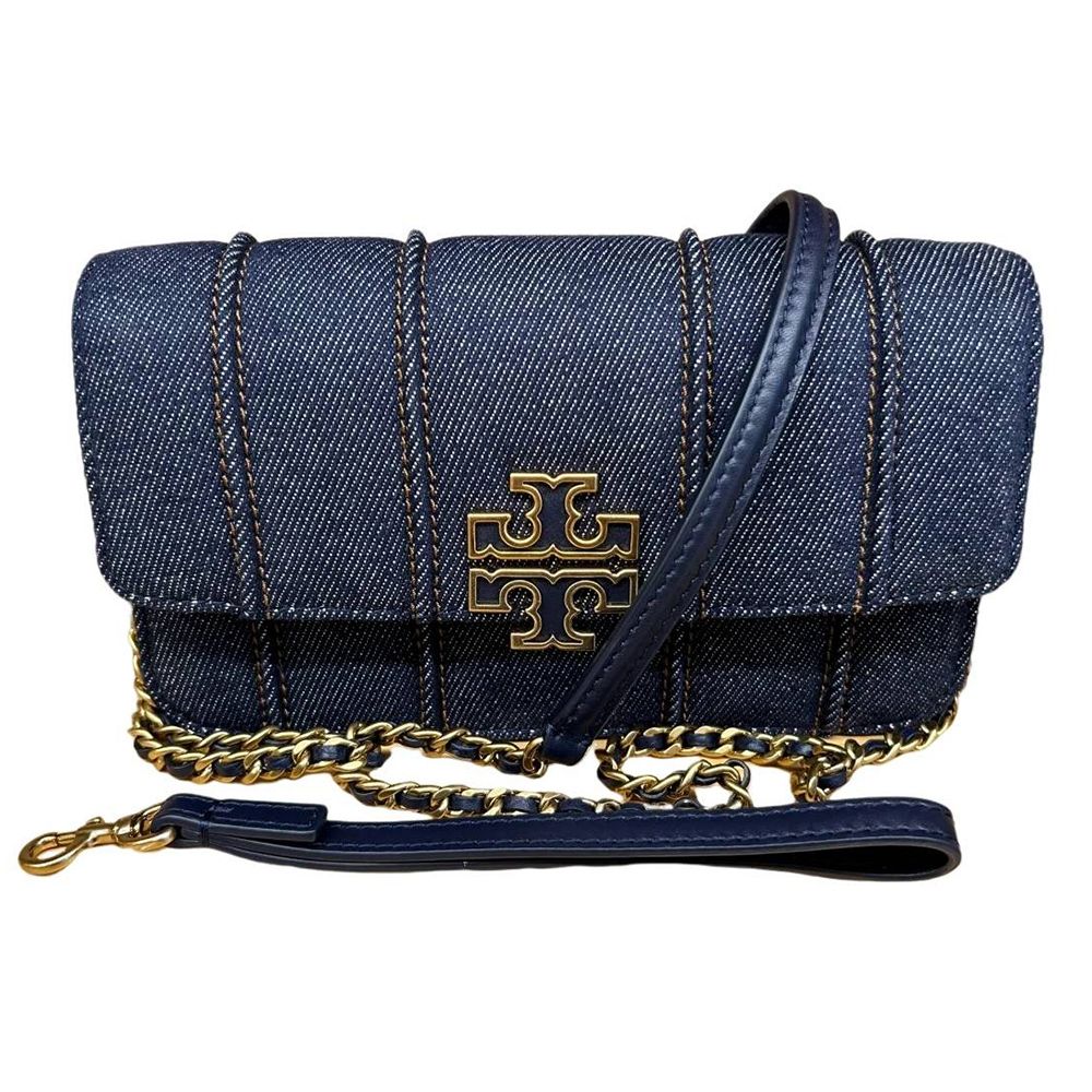 TORY BURCH TB 新款 bitten 牛仔布款 woc 手拿 兩用斜背包(贈防塵袋紙袋)