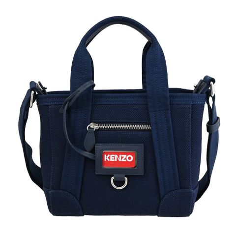 KENZO 2SA921 新款帆布手提斜背兩用小托特包.深藍