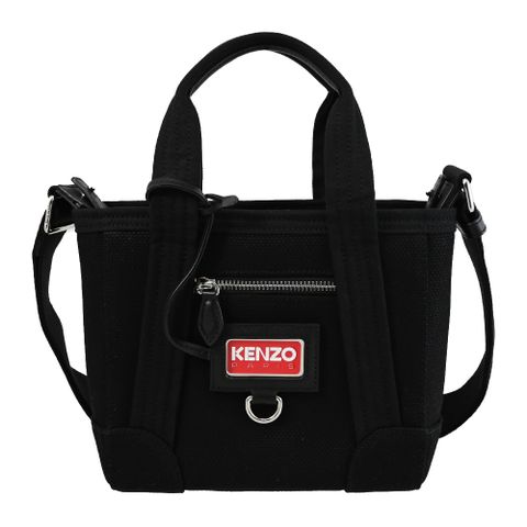 KENZO 2SA921 新款帆布手提斜背兩用小托特包.黑