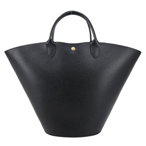 LONGCHAMP ÉPURE系列牛皮壓印手提包(特大/黑)