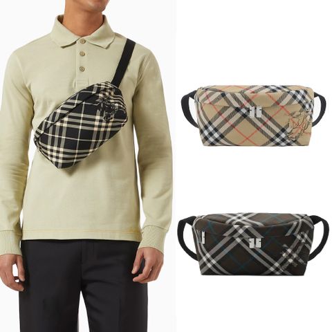 BURBERRY 新款格紋戰LOGO肩背/腰包(任選)