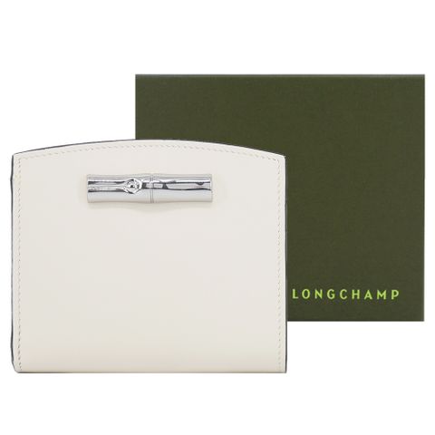 LONGCHAMP LE ROSEAU系列竹節小牛皮流線短夾(亞麻)
