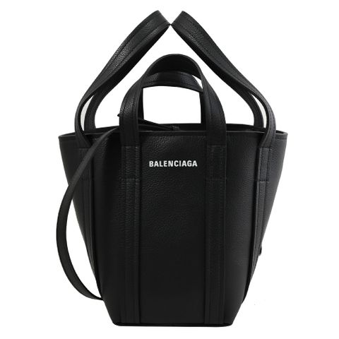 BALENCIAGA 672793 EVERYDAY NORTH-SOUTH 雙提把牛皮手提斜背兩用包.黑 XS