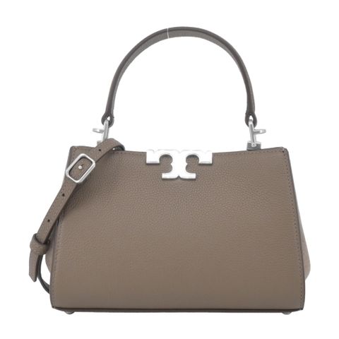 TORY BURCH ELEANOR 荔枝紋磁吸手提/斜背包-迷你/灰