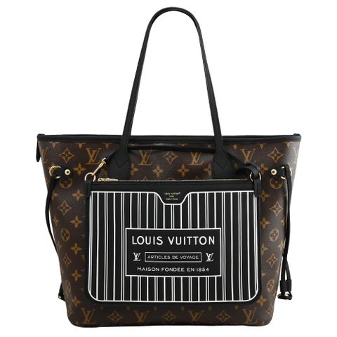 Louis Vuitton 路易威登 LV M11946 Neverfull Inside Out MM 雙面設計子母束口購物包.黑 現貨