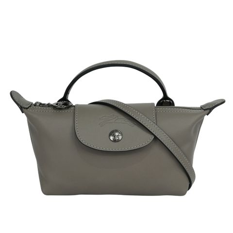 LONGCHAMP Le Pliage Xtra XS 小牛皮迷你二用包(斑鳩灰) 34205 987 P55