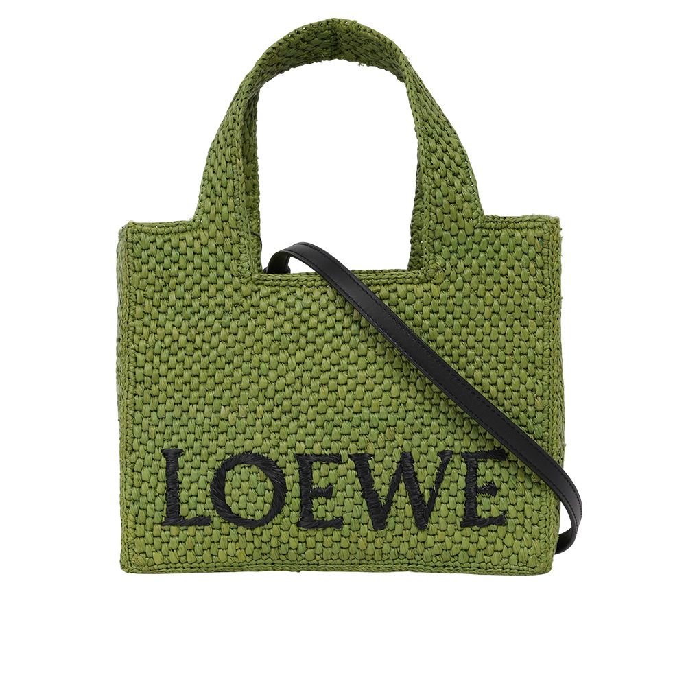 LOEWE 羅威 Logo 標誌酒椰纖維小款二用包(綠色)_展示品