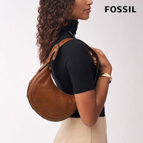 FOSSIL Harwell 真皮新月肩背包-三款均一價