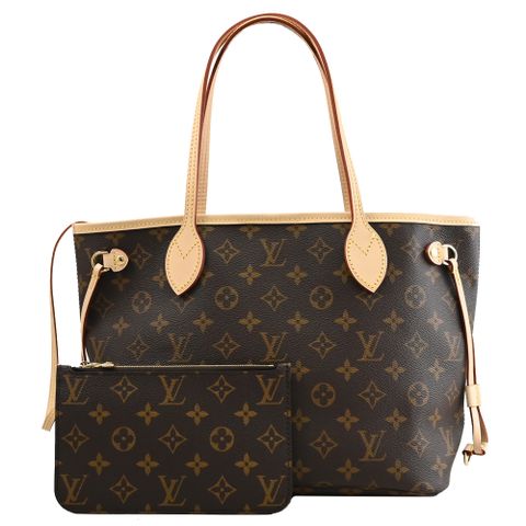 Louis Vuitton 路易威登 LV M46979 NEVERFULL PM 經典花紋子母束口小購物包 現貨