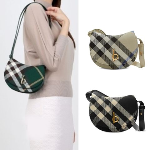 BURBERRY格紋迷你Rocking Horse肩背包(任選)