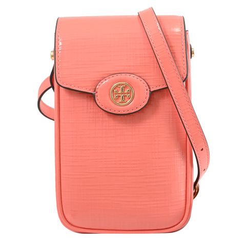 TORY BURCH 158824 Robinson 翻蓋斜背小包/手機包.珊瑚粉