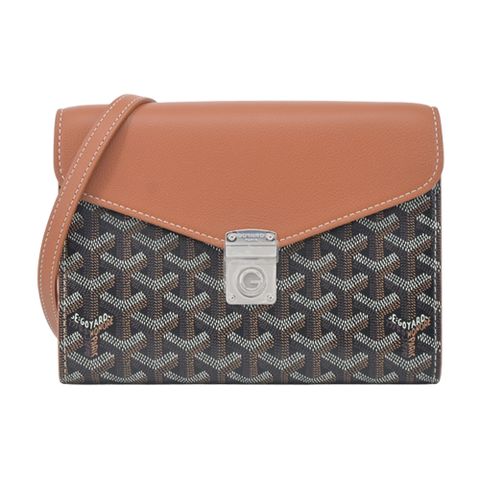 GOYARD 高雅德 CHYPRE 翻蓋信封斜背包-黑棕