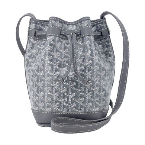 GOYARD 高雅德 PEFLOT 經典塗料帆布束繩水桶包-灰