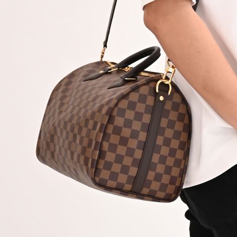 Louis Vuitton LV N40590 Speedy Bandoulière 經典棋盤格紋兩用波士頓包(附鎖組) 現貨