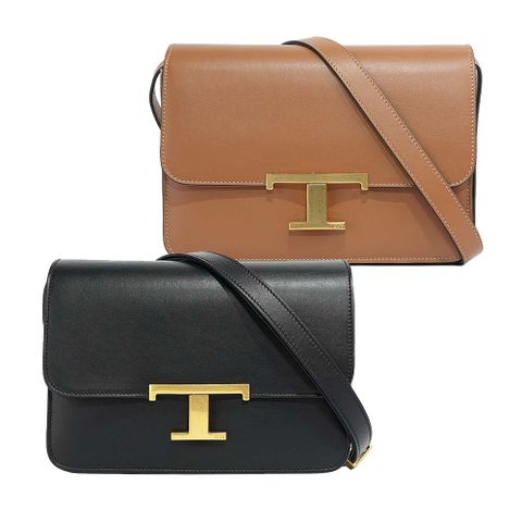TODS T Timeless 光滑小牛皮翻蓋二用包(Mini)(任選) XBWTTTC0100ROR