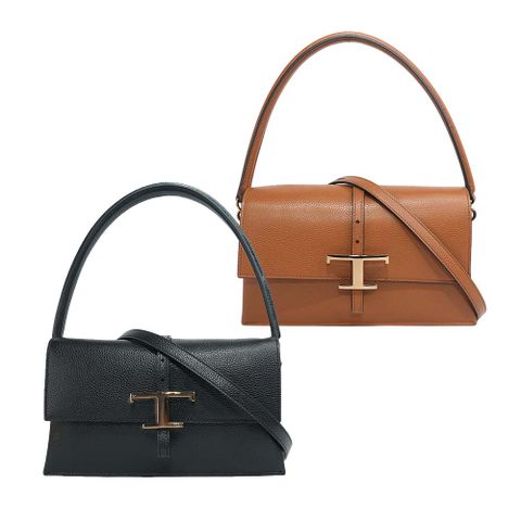 TODS T Timeless 小牛皮翻蓋三層迷你二用包(任選) XBWTSEC0100U1Z