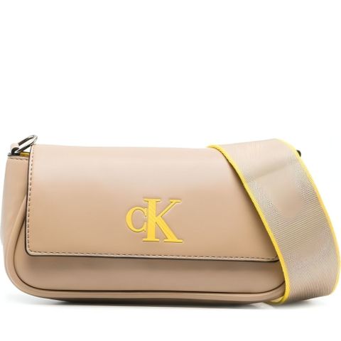 CALVIN KLEIN JEANS SLEEK EW FLAP CONV SB20 SOLID 斜跨包 米白色女款包包