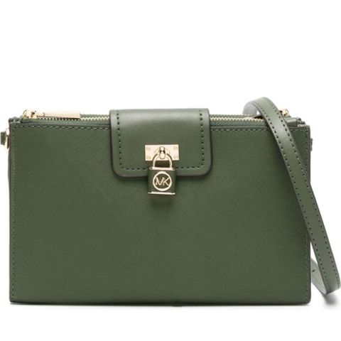 MICHAEL KORS SM DBL ZIP 斜跨包 綠色女款包包