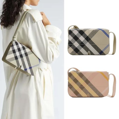 BURBERRY Snip新款格紋斜背包(任選)
