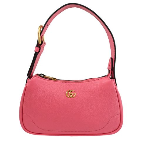 GUCCI 古馳 Aphrodite 金屬LOGO肩背拉鍊小包.粉
