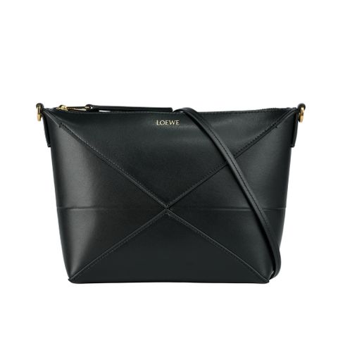 LOEWE Puzzle Fold 納帕小牛皮肩背/斜背多用包(黑色) C510PT1X01 1100