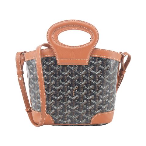 GOYARD Beluga 帆布束口兩用包-迷小/黑棕