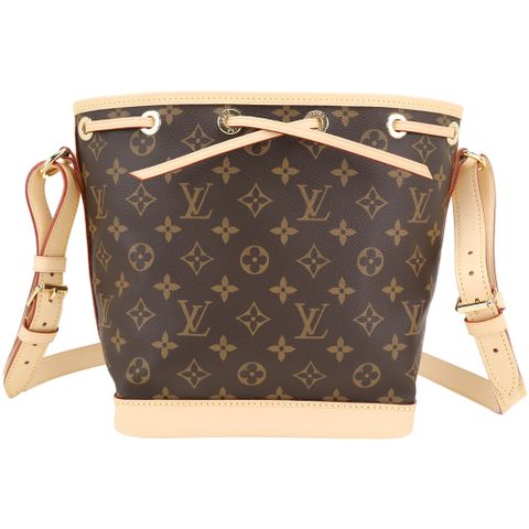 Louis Vuitton LV路易威登 M46983 Noe BB Monogram經典牛皮帆布水桶包(咖啡色)