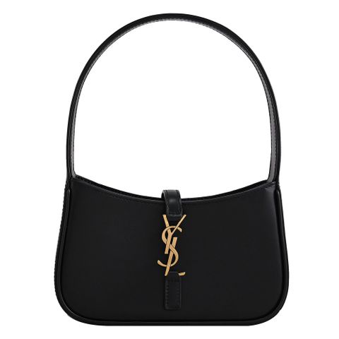 YSL 710318 Le 5À7 金屬LOGO勾釦迷你單肩/手提包.黑