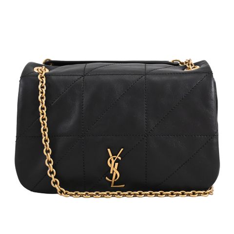 YSL 766754 JAMIE 4.3 小羊皮迷你翻蓋肩背/斜背包.黑