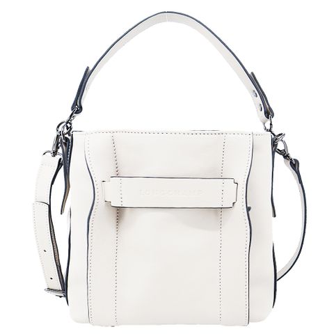 LONGCHAMP 3D系列小牛皮兩用包(小/白)