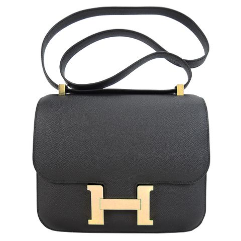 Hermes 愛馬仕 Constance 24CM 89 Epsom D刻 斜背包(黑色/金釦)