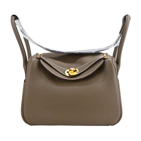 Hermes 愛馬仕  Lindy 26CM T/C Z刻 牛皮轉釦手提/斜背兩用包(18大象灰/金釦)