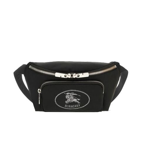BURBERRY Orkney戰馬LOGO尼龍腰包(黑色)