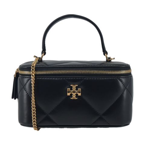 TORY BURCH Kira Diamond 大菱格鍊帶兩用化妝盒包(黑)