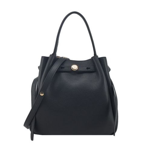 TORY BURCH Romy 束帶繩兩用水桶包(黑色)