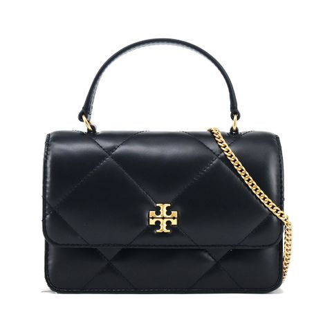 TORY BURCHTORY BURCH Kira Diamond 大菱格線手提/斜背兩用包(迷你/黑)